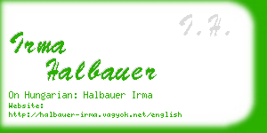 irma halbauer business card